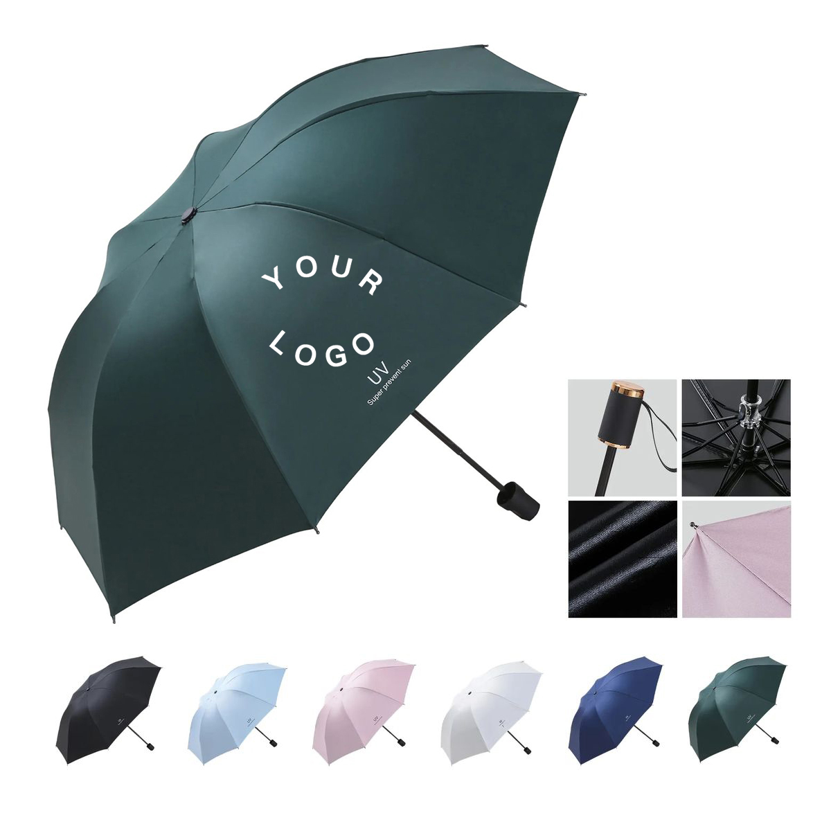 Windproof Travel Umbrella with Eight Ribs Design 3
