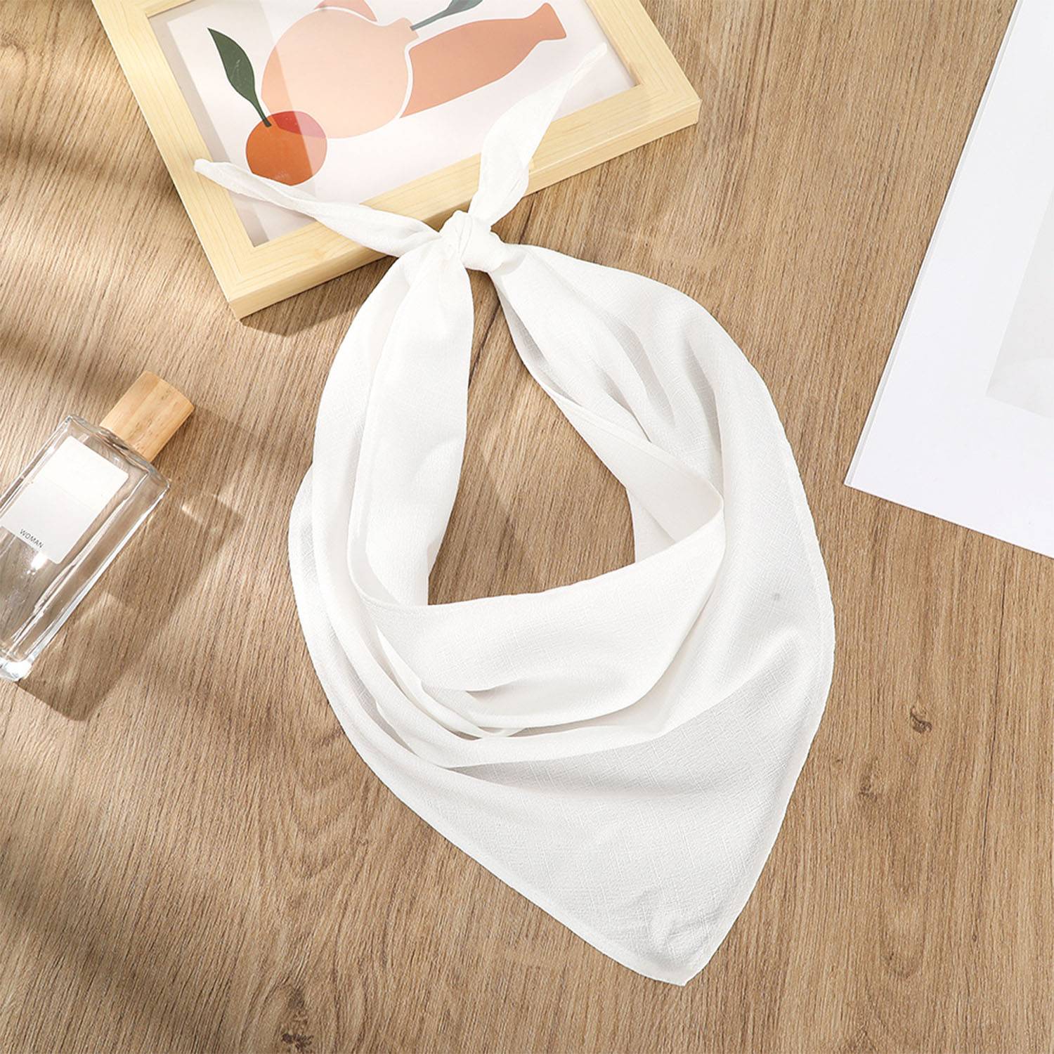 Solid color triangular scarf headband 8