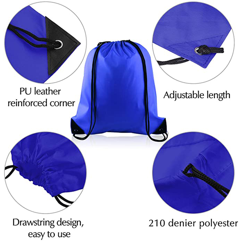 210D Polyester Drawstring Rope Bag--16.9"x13.4" 9