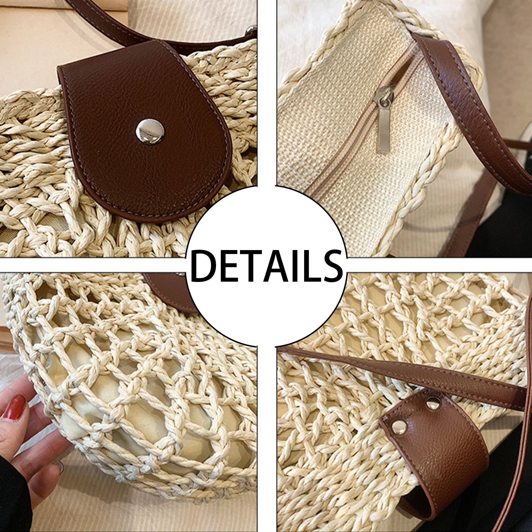 Jute Summer minimalist straw cross-body bag 4