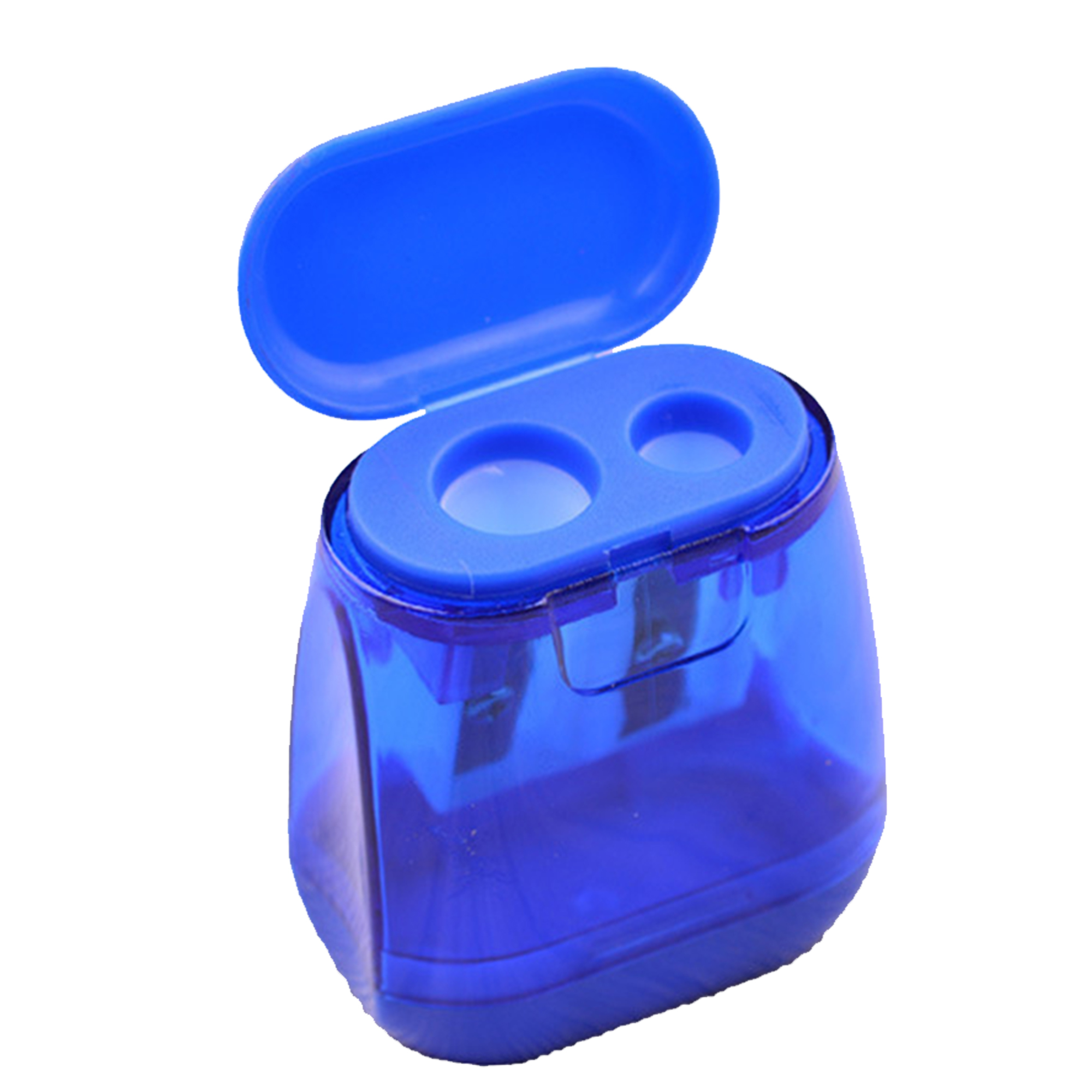 Double Hole Plastic Pencil Sharpener With Cover 5