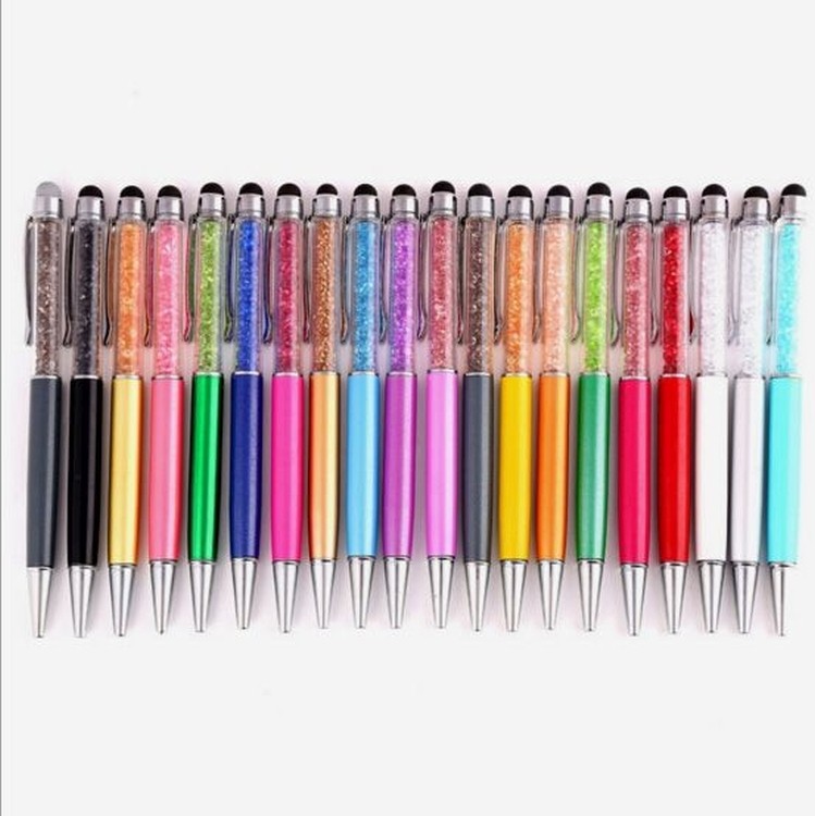 Plastic Ball-Point Pen+crystal+stylus+1 Color Imprint 2