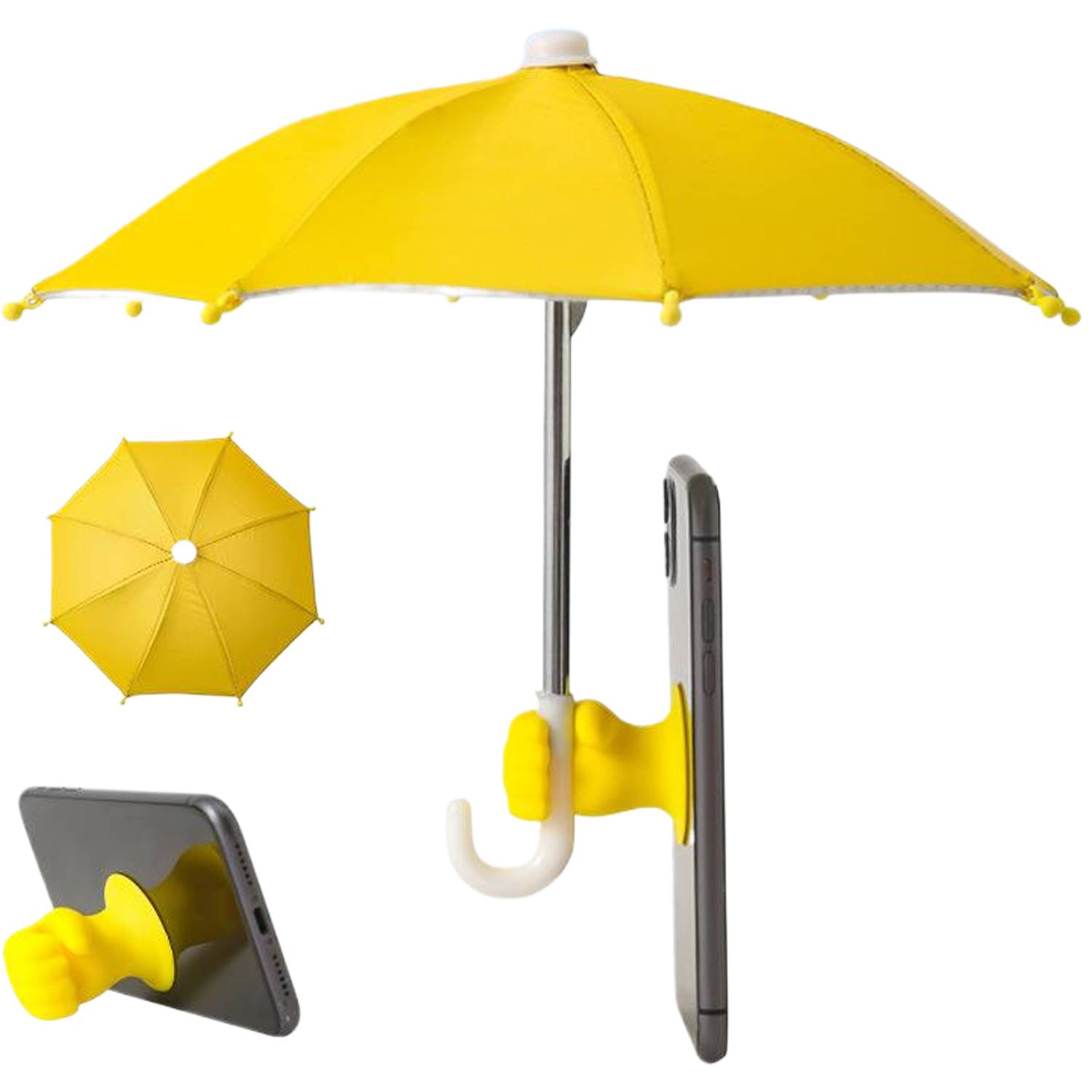 Mini Waterproof Phone Umbrella w/ Fist Grip Stand 10