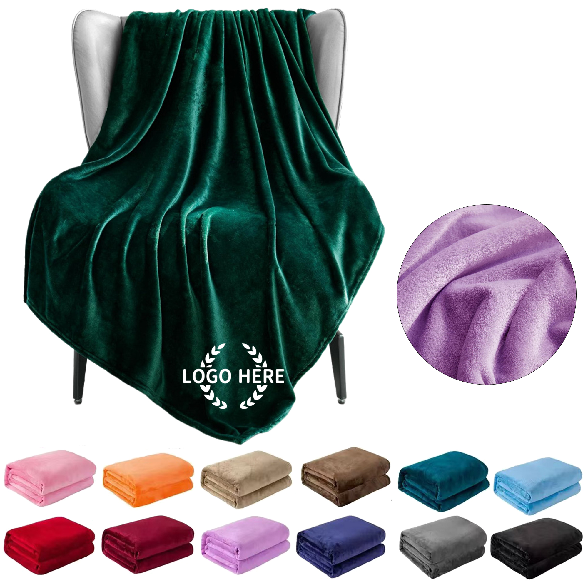Cozy Plush Solid Flannel Throw Blanket 2