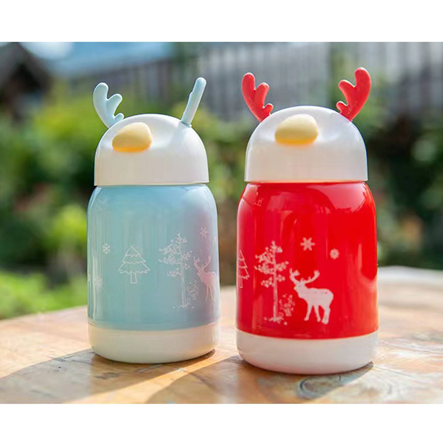 Christmas Antlers Cute Glass Cup 2