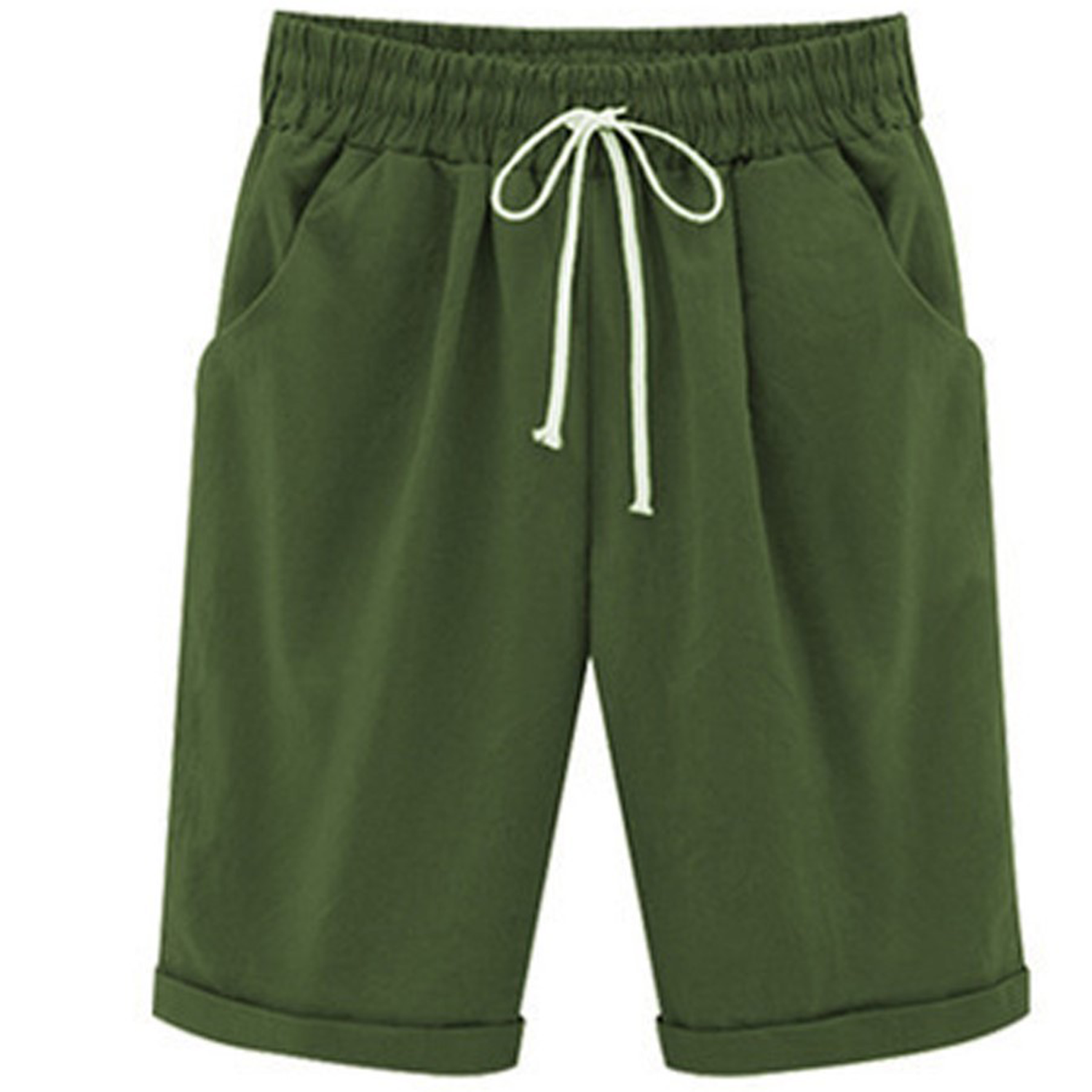 Plus Size High Waist Drawstring Shorts 4