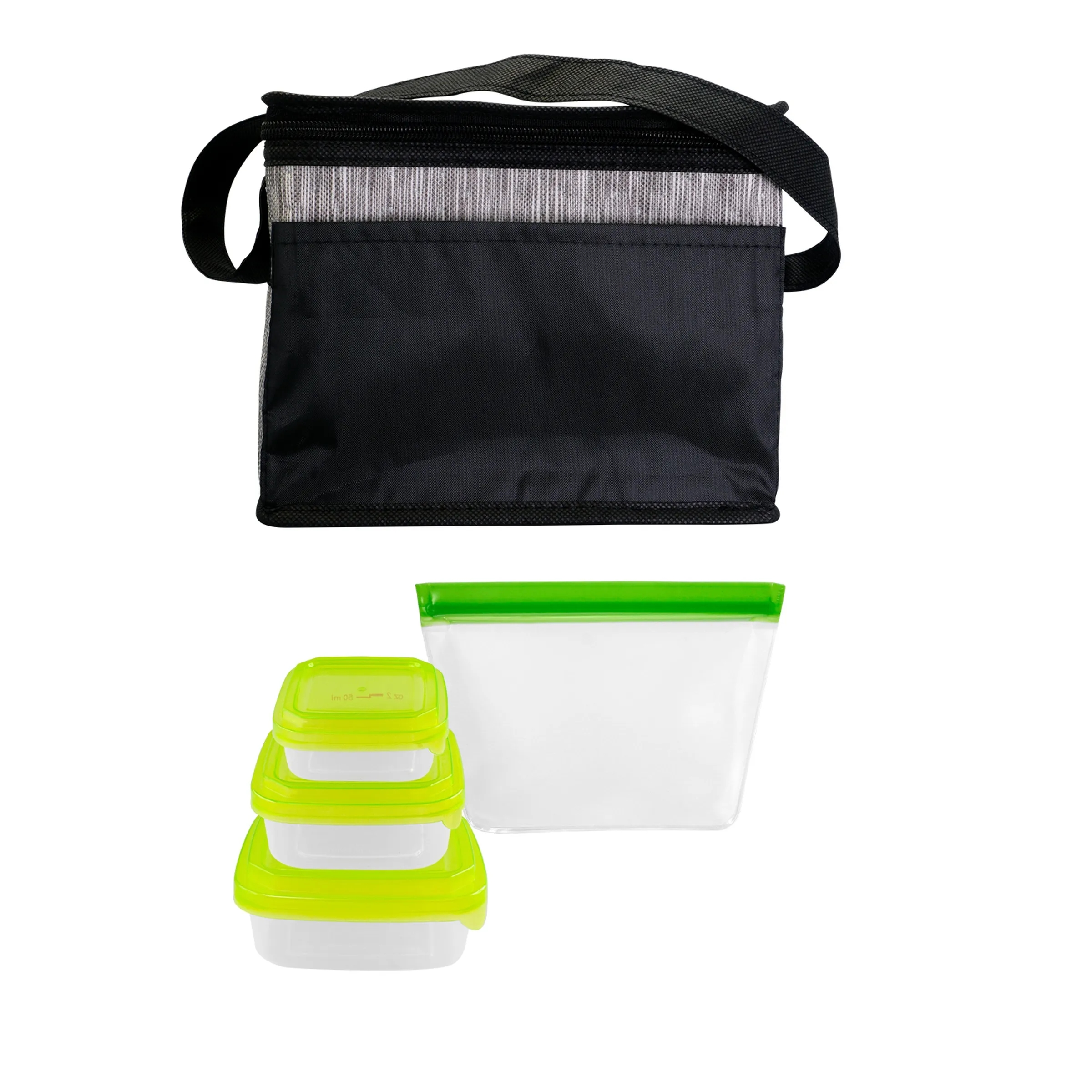 Black Graph Portion Control Reusable Lunch Set 10