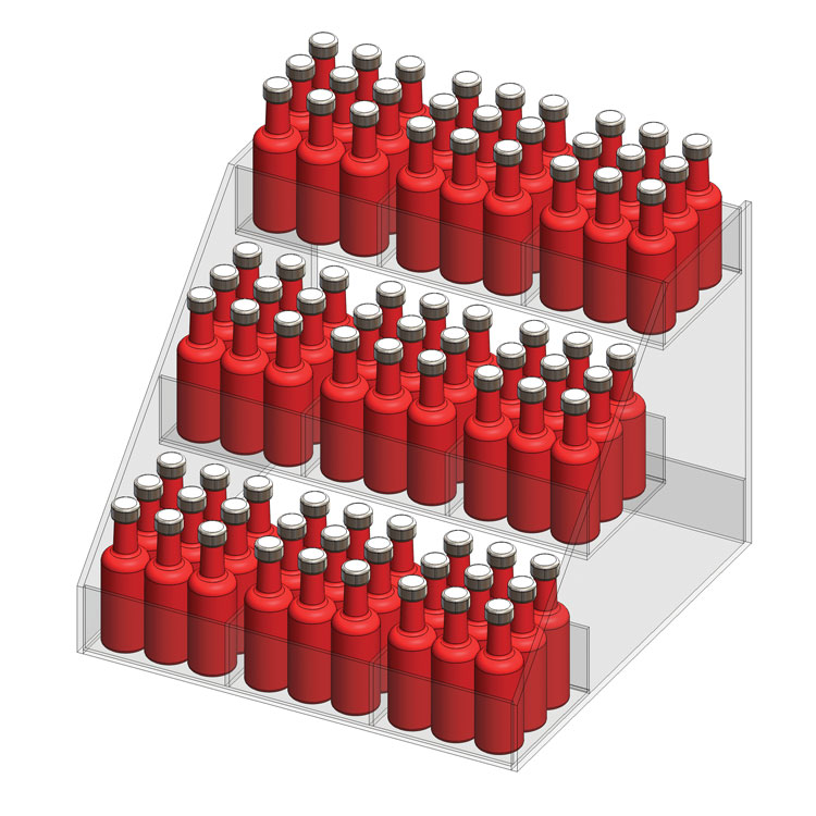 3 Tier Acrylic Beverage Display 3 Columns