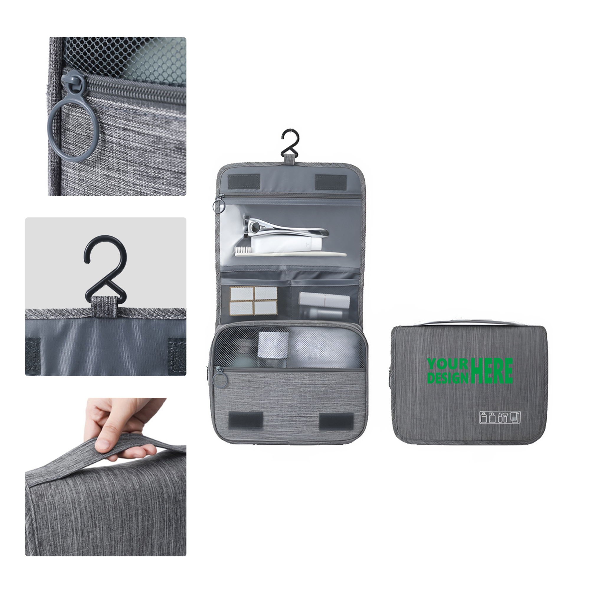 MOQ 50 Hanging Travel Toiletry Bag with Dry and Wet Separation 1