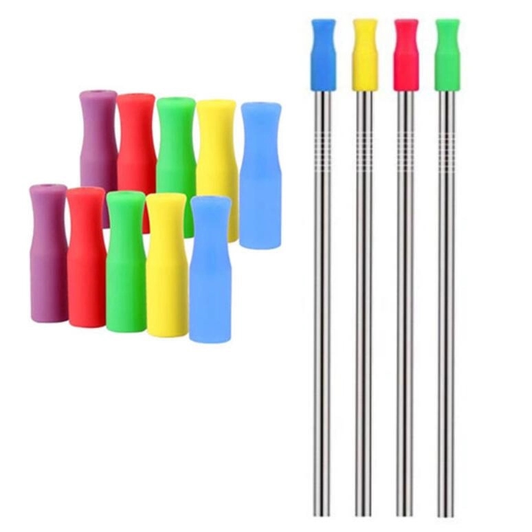 8.5" Stainless Straw With Silicone Tip 1