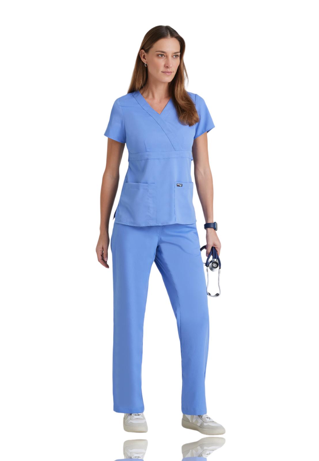 Grey's Anatomy Classic - Women's Two-Pocket Mock Wrap Riley Scrub Top 12