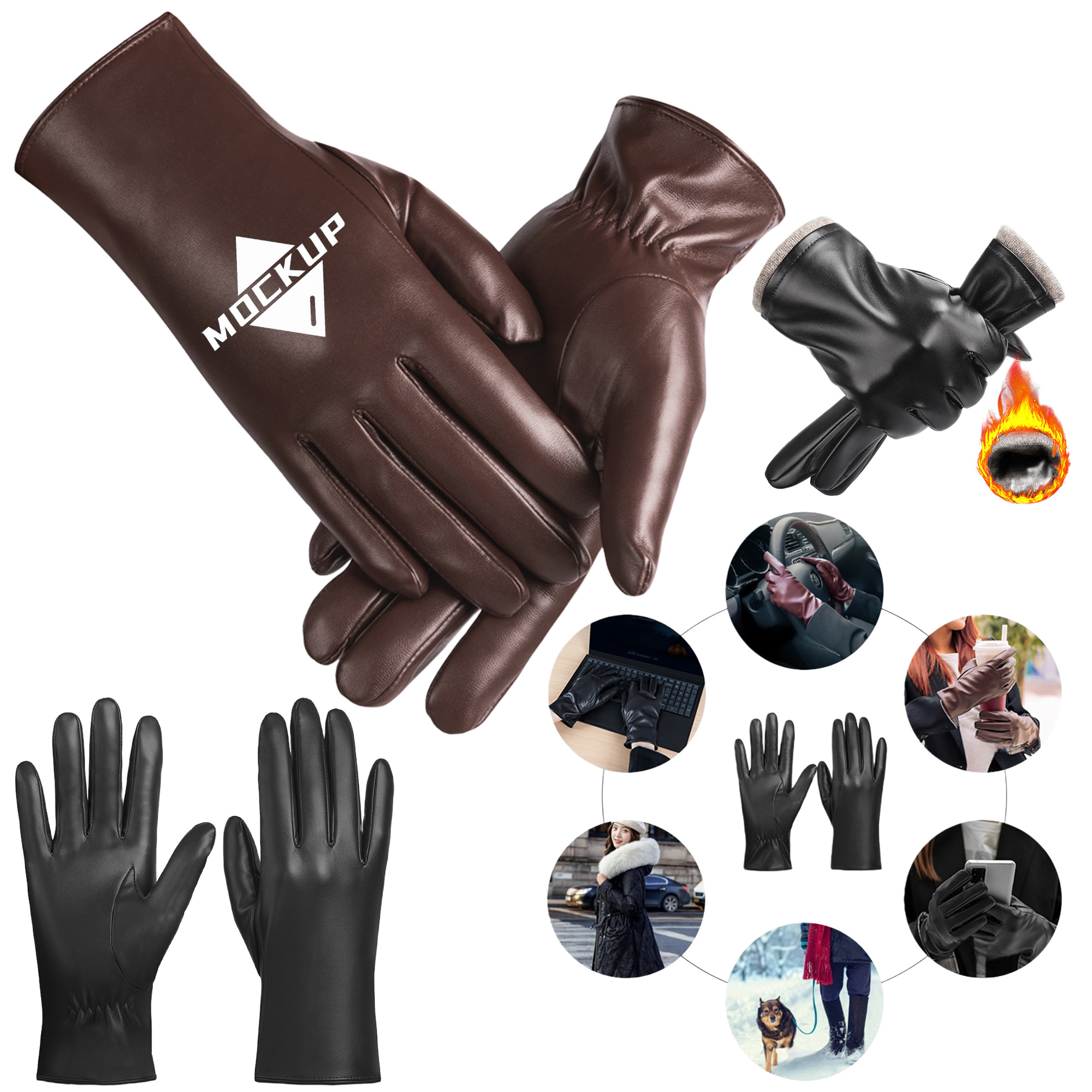 Waterproof PU Leather Gloves 2