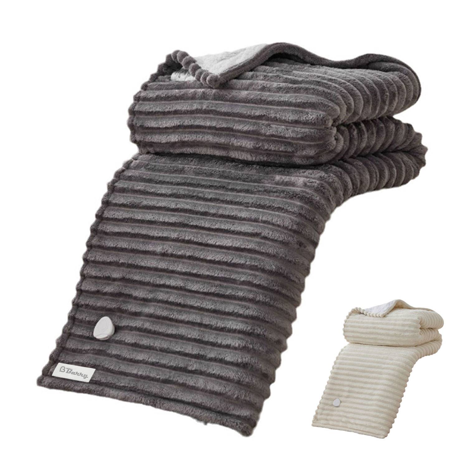 Washable Flannel Striped Electric Heating Blanket