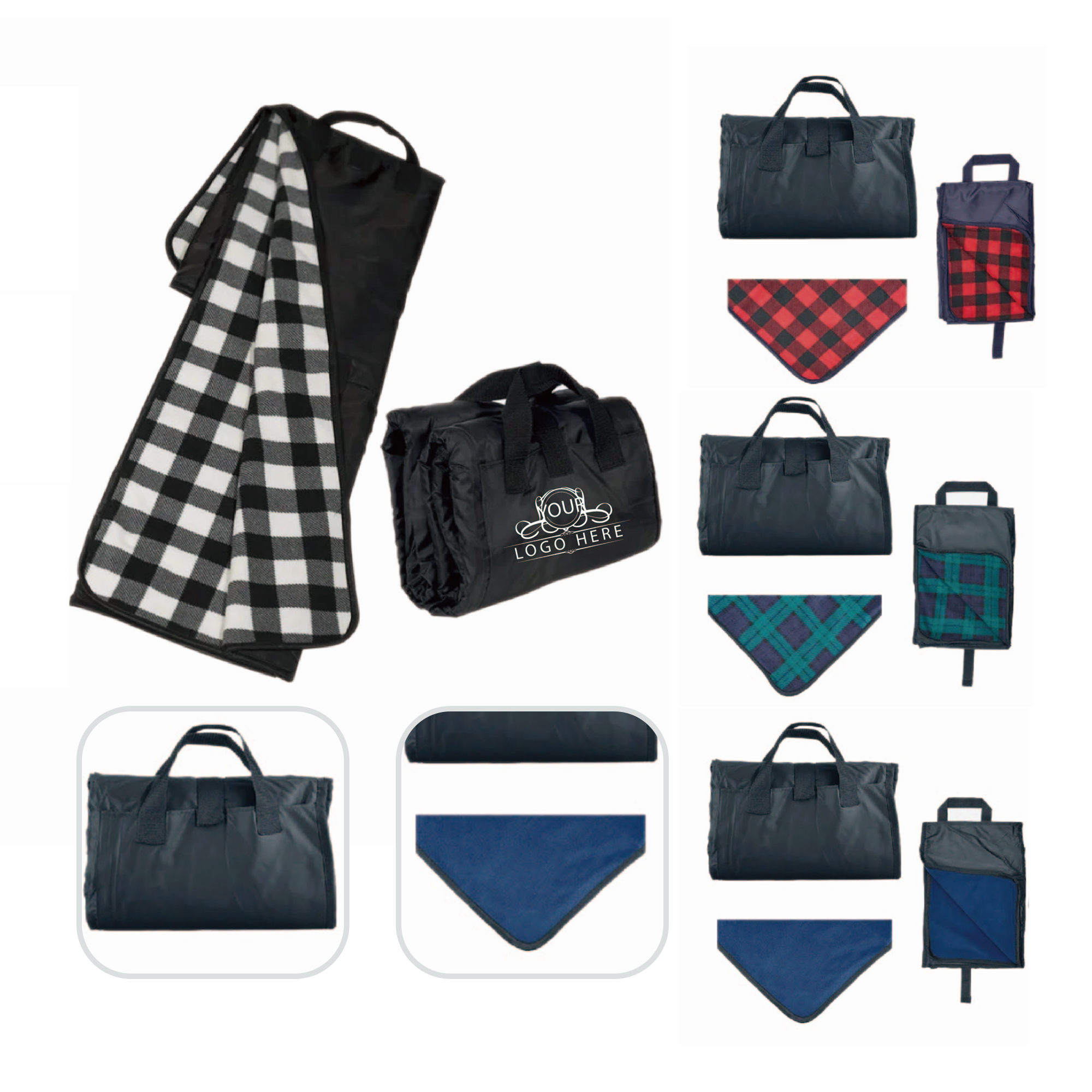 Fleece Travel Blanket with Nylon Handles 2
