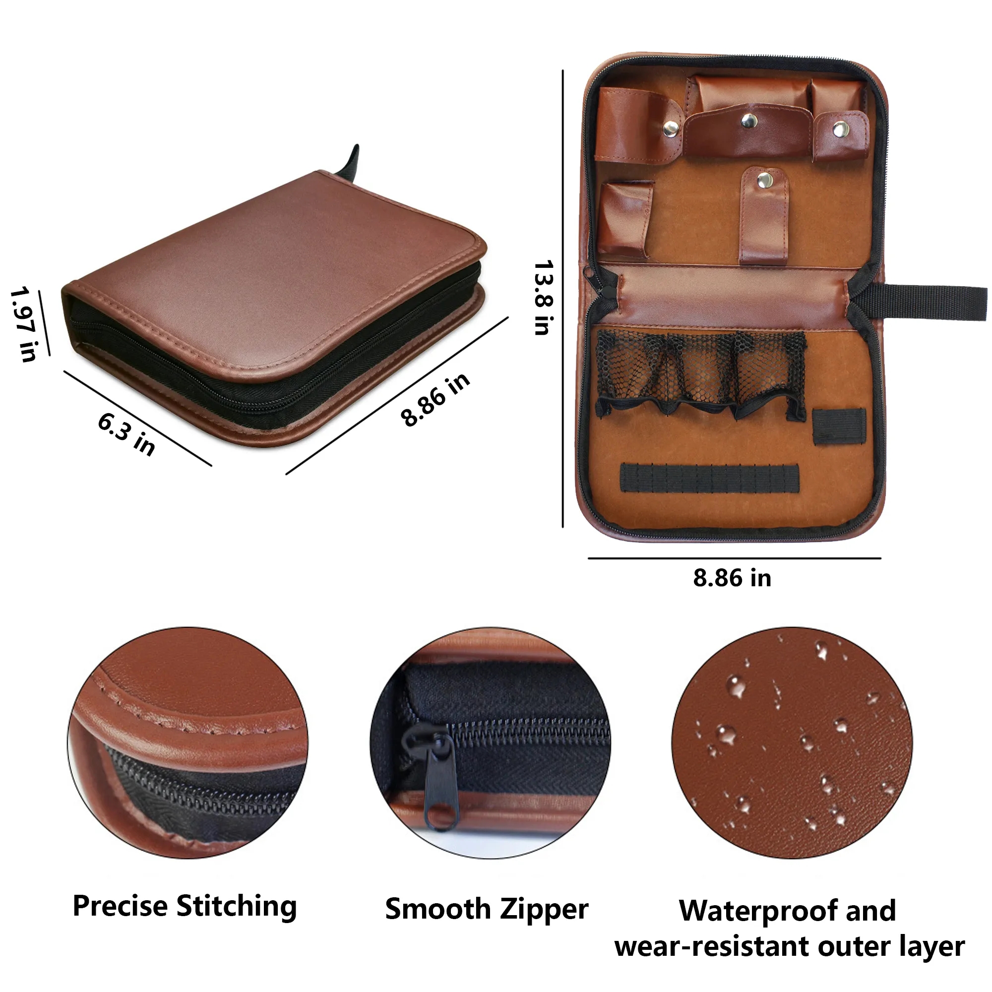 Large Capacity Leather Golf Accessories Storage Bag 4