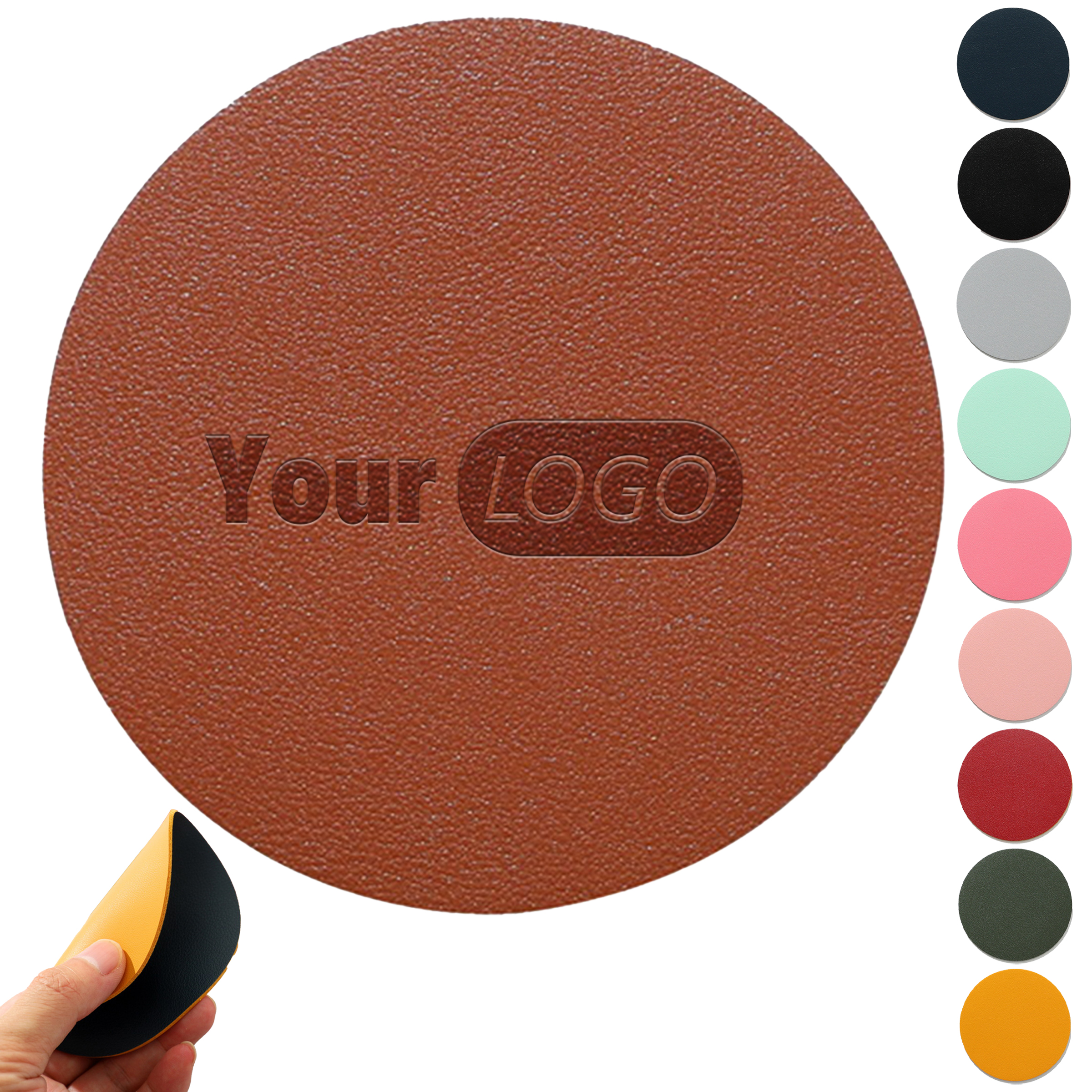 Pu Circular Double-Layer Waterproof Coaster 4