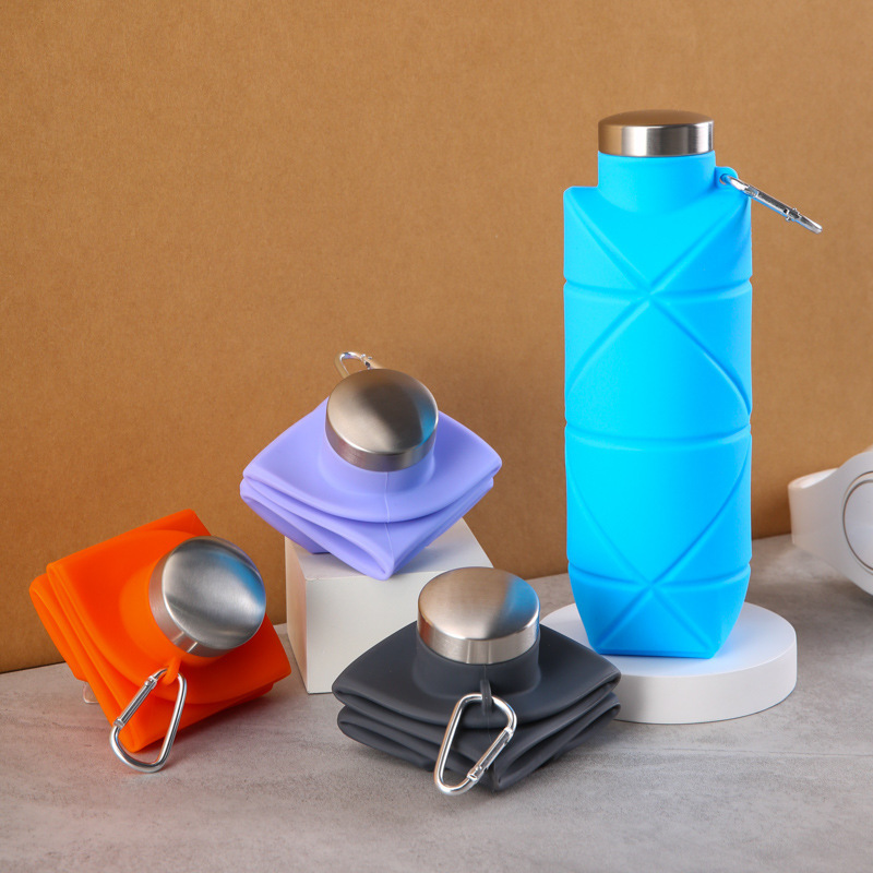24 oz Collapsible Silicone Sports Water Bottle 2
