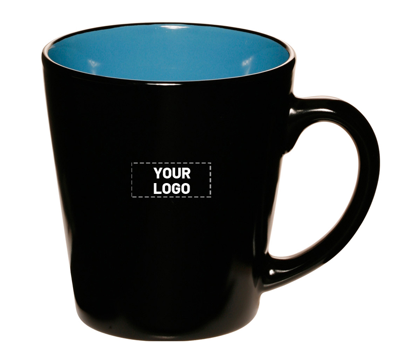 Two-Tone Black Matte Ceramic Mug, 12 oz. 5