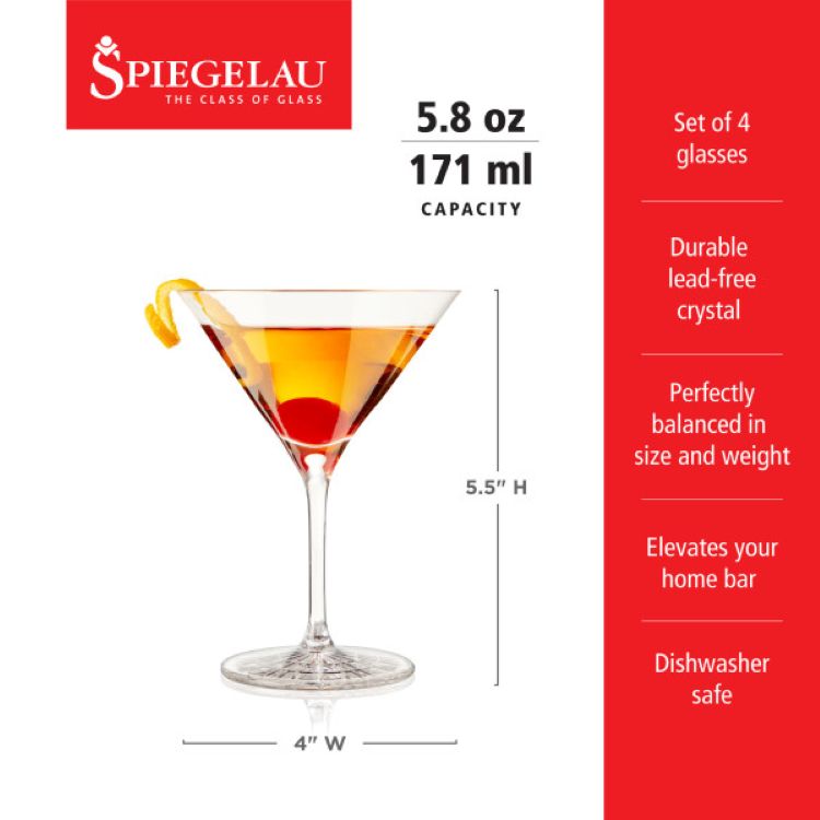 Spiegelau 5.8 oz Perfect Cocktail Glass, set of 4 6