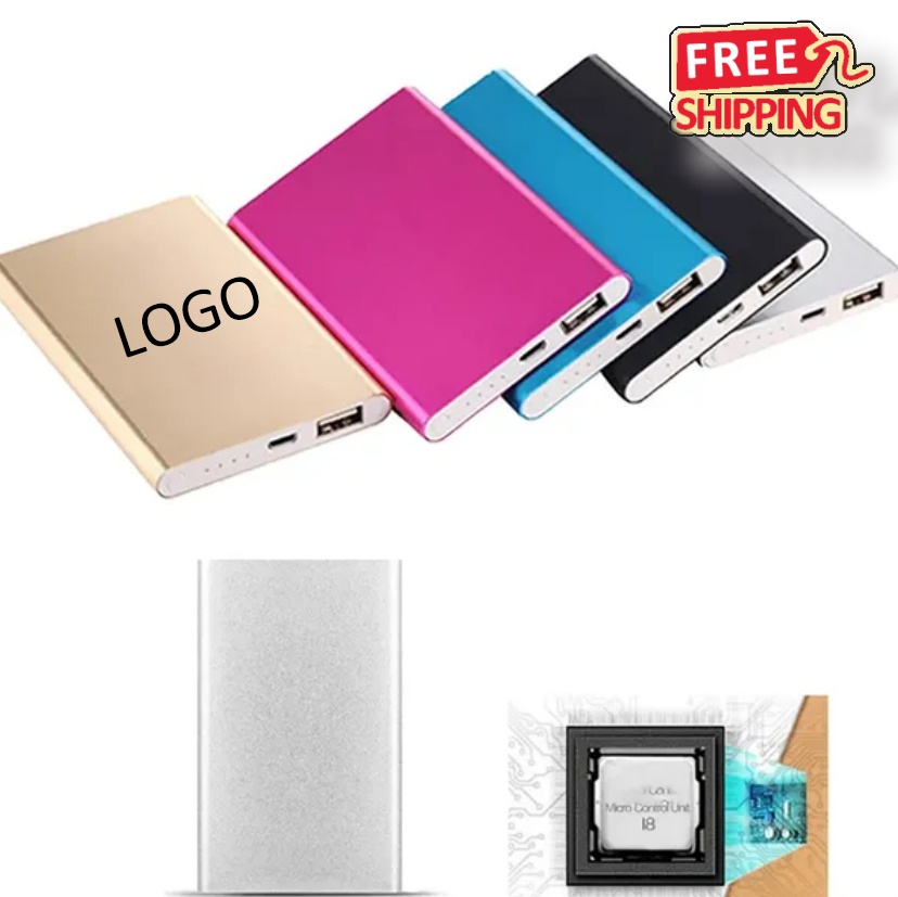 5000mAh Slim Metal Power Bank Bulk Wholesale Custom Logo Promotional Charger Gift 1