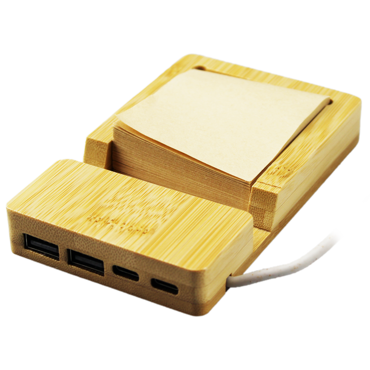 Type-C Bamboo USB Hub with Stand 4