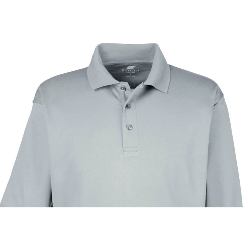 UltraClub Adult Cool & Dry Long-Sleeve Mesh Piqué Polo 12