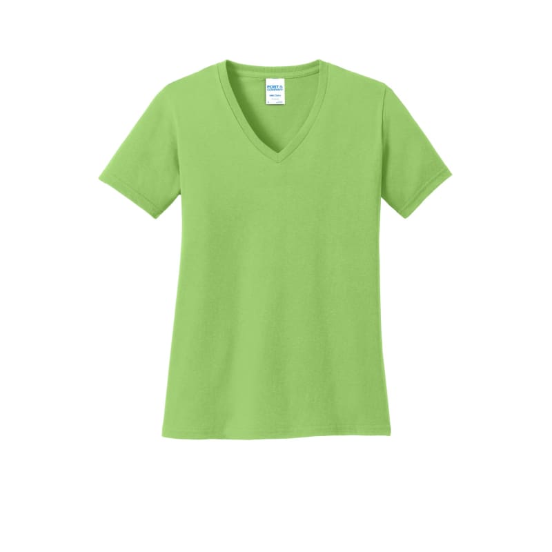 Port & Company Women's Core Cotton V-Neck Tee. 43