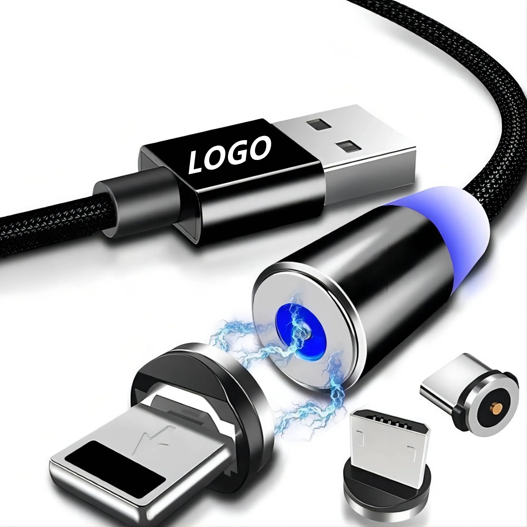 Magnetic 3-In-1 Travel Data Cable MOQ 100PCS 1