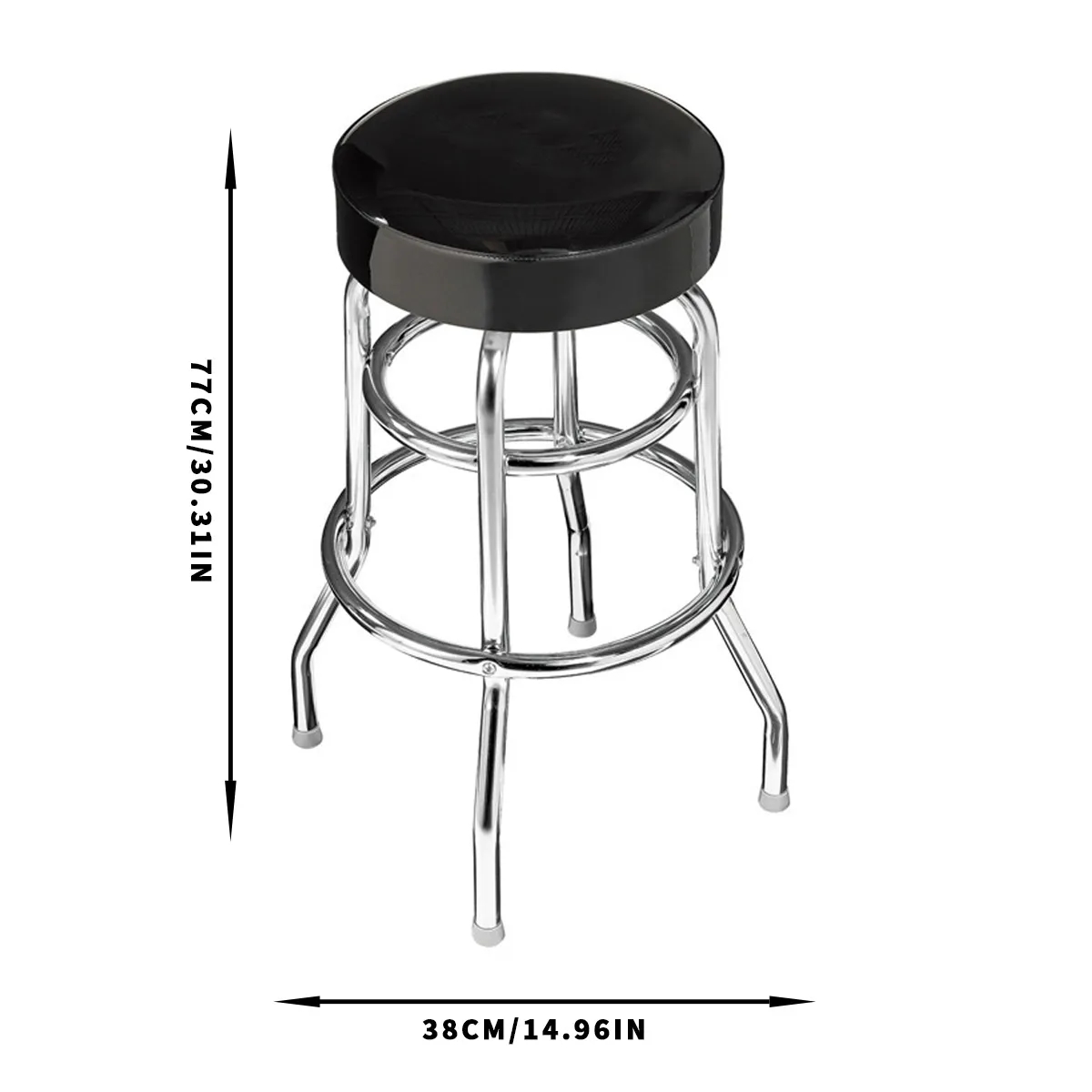 Customizable Padded Swivel Bar Stool With Chrome Base 3