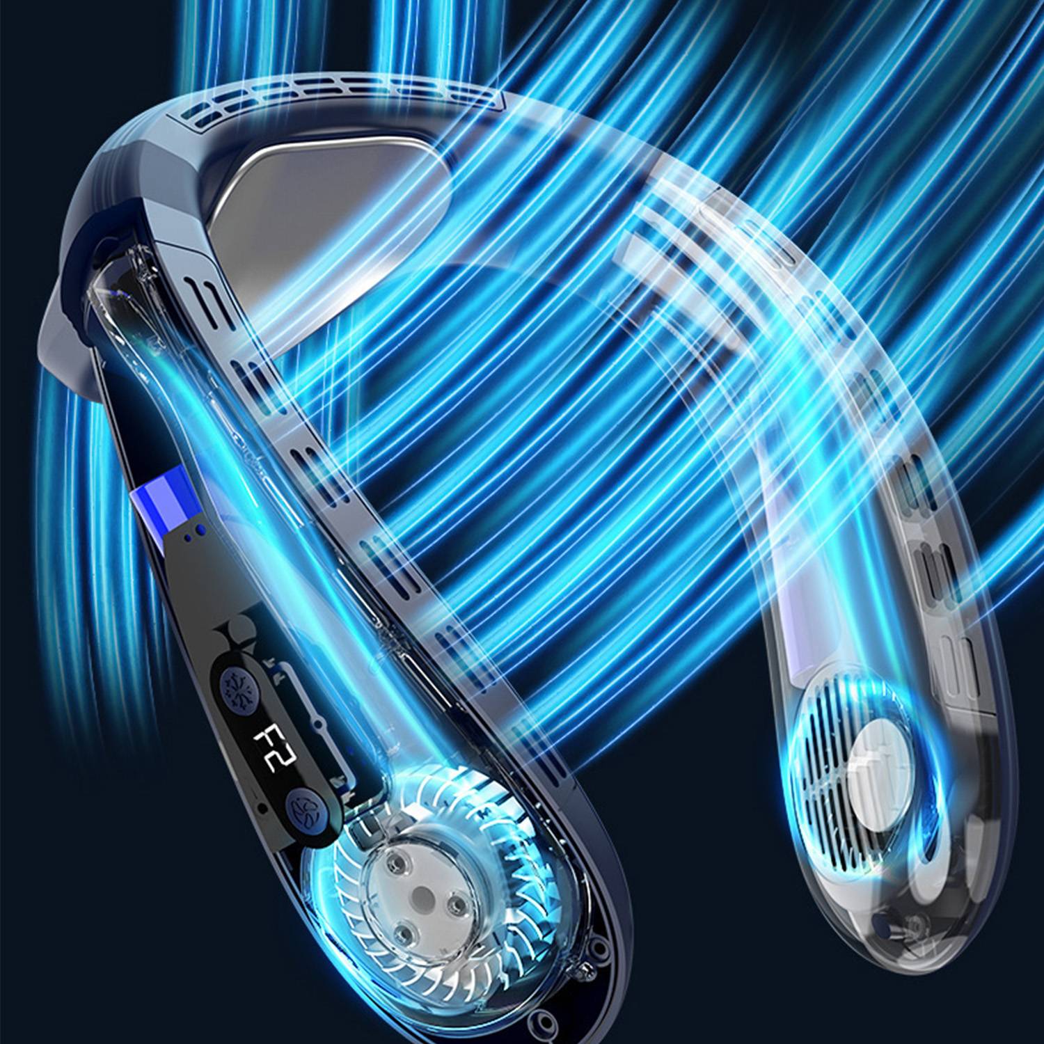 USB Wearable Neck Cooling Fan – Rechargeable & Long-Lasting 5