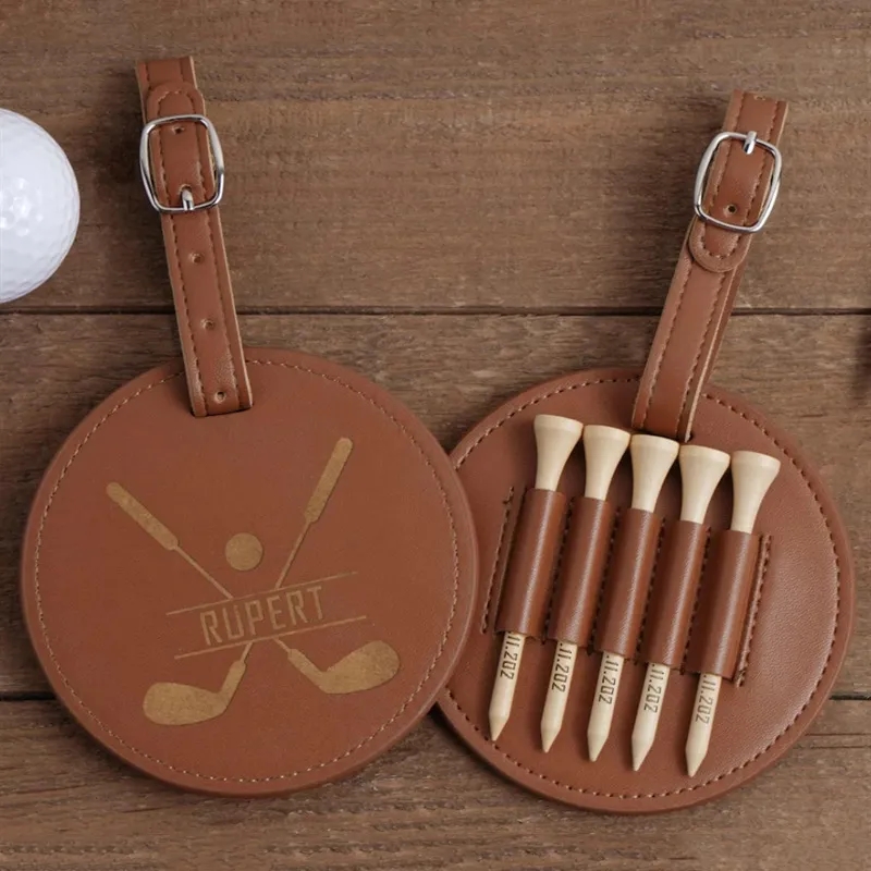 Personalised Leather Golf Tee Holder 5