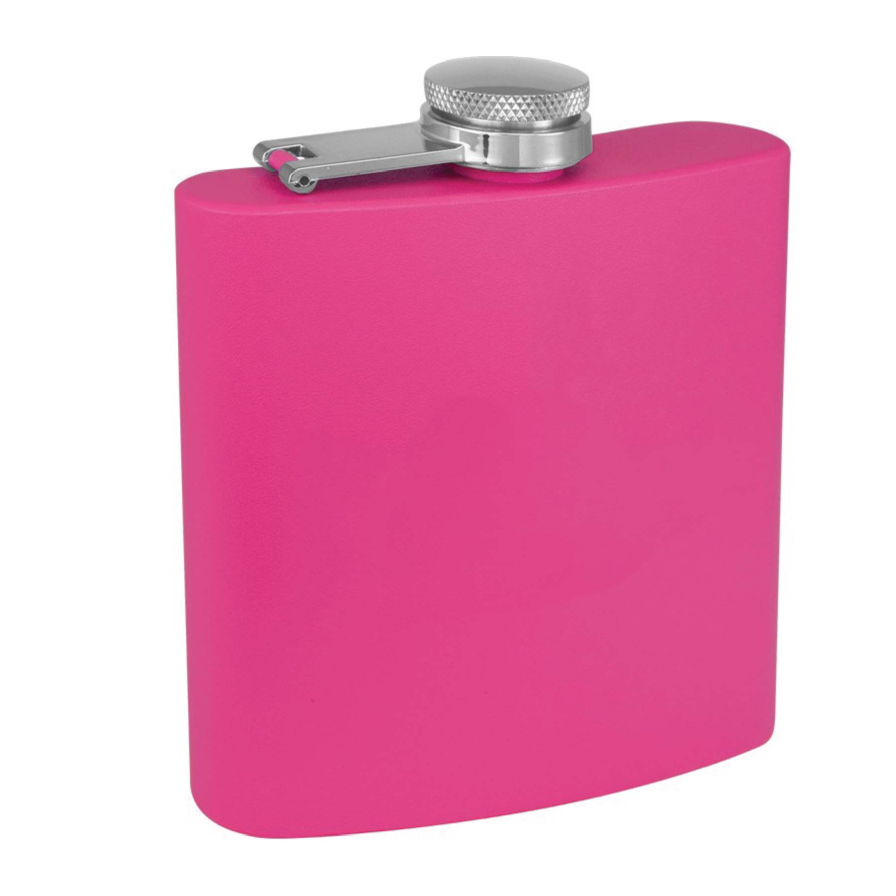 6oz. Matte Pink Powder Coated Stainless Steel Flask 3