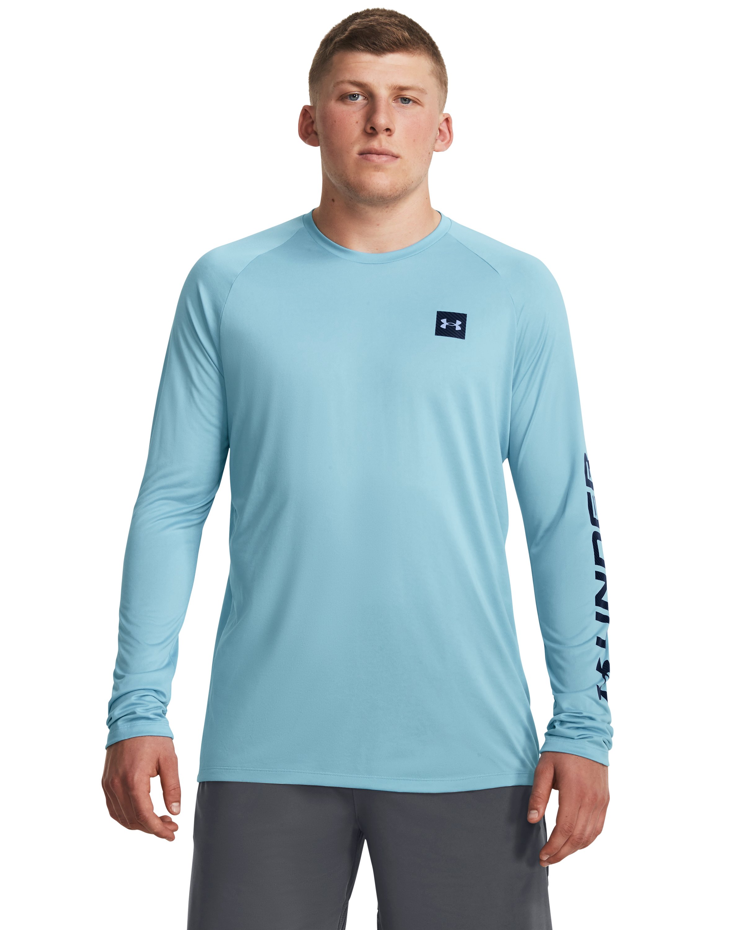 Men's UA Tech Print Fill Long Sleeve  3