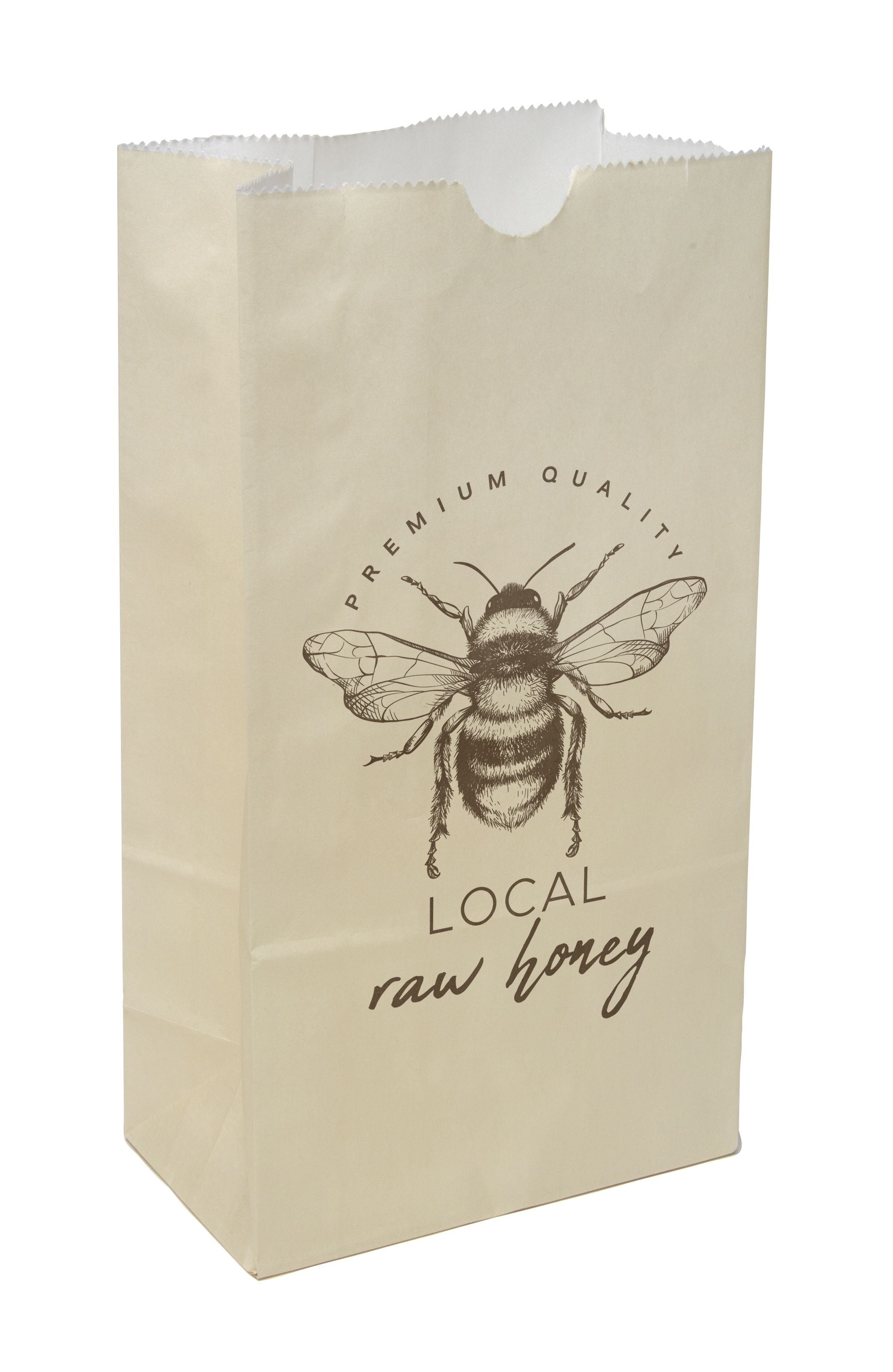 One-color Colored Paper Bag Cream (5" x 9.75" x 3.125")