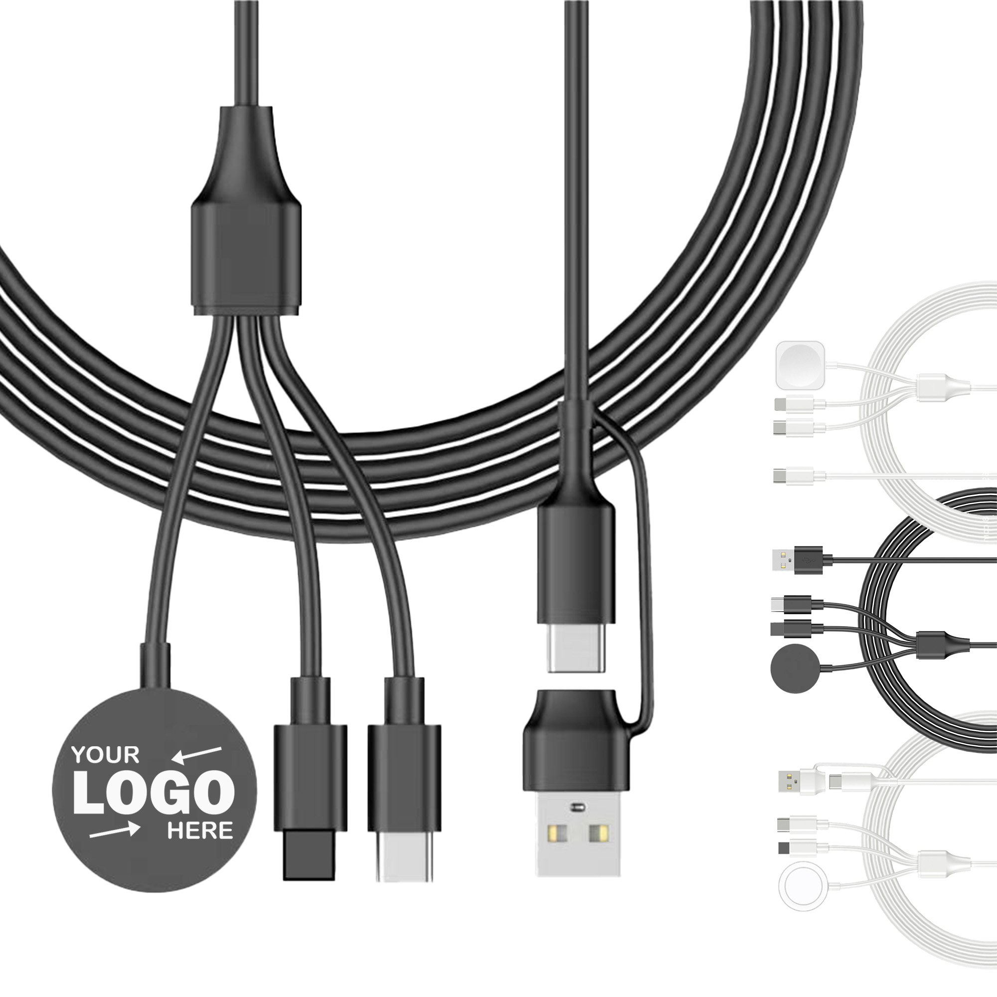 Custom Logo 3-in-1 Multi Interface Data Cable With 47in Length 3