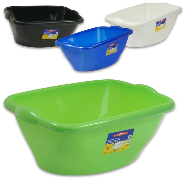 Plastic Rectangular Dish Pans - Assorted 15 qt 1
