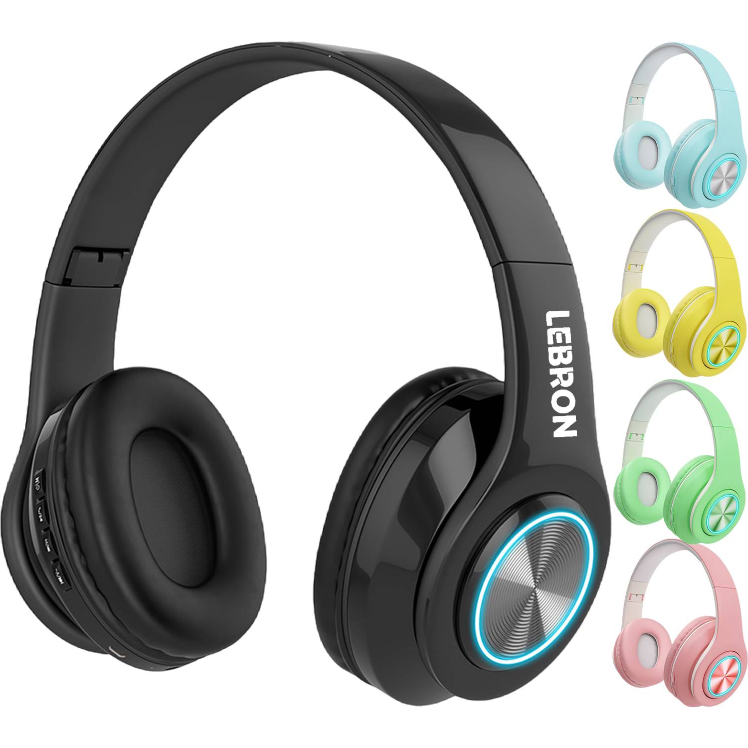 Wireless Bluetooth Foldable LED Over-Ear Headphones 6