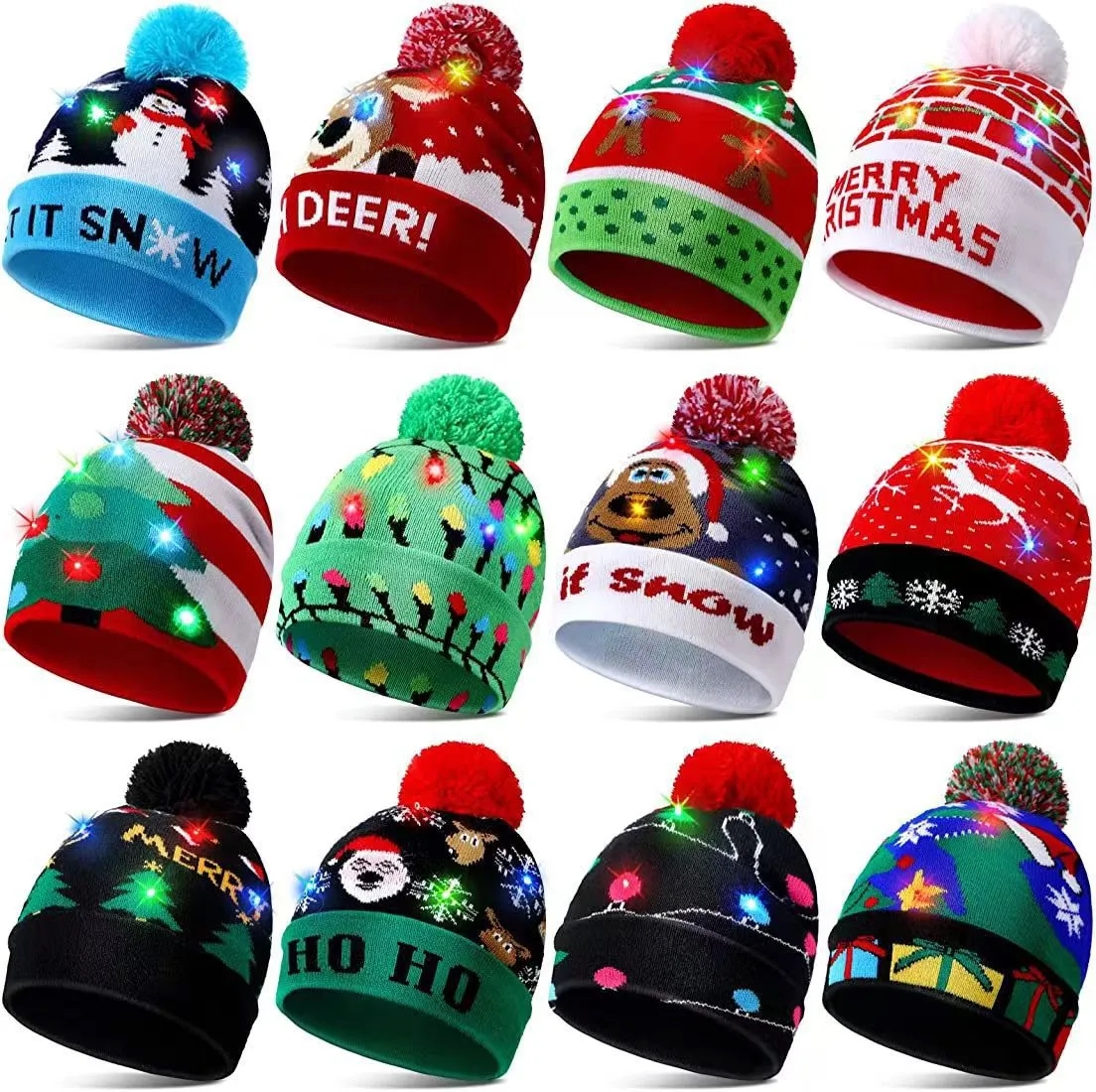 LED Christmas Knitted Hat 11