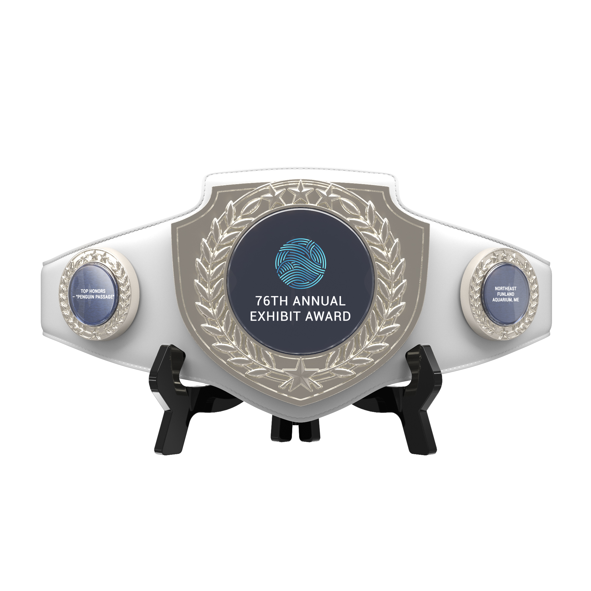 Express Vibraprint® Bright Silver Champion Award Shield Belt 17