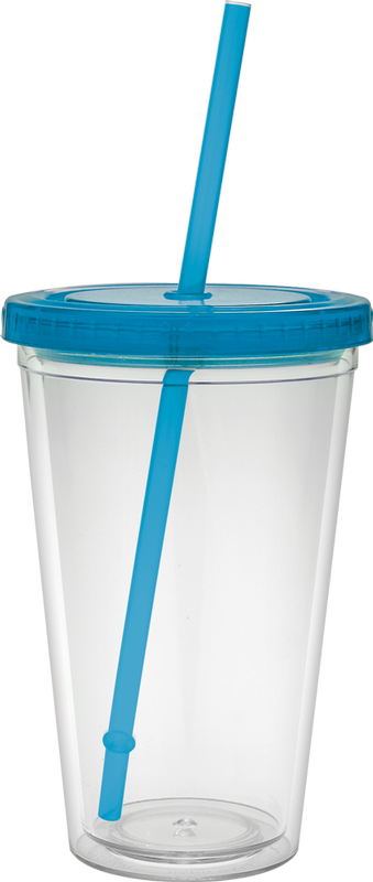 16 oz. Classic Carnival Cup - Color Lid and Straw 3