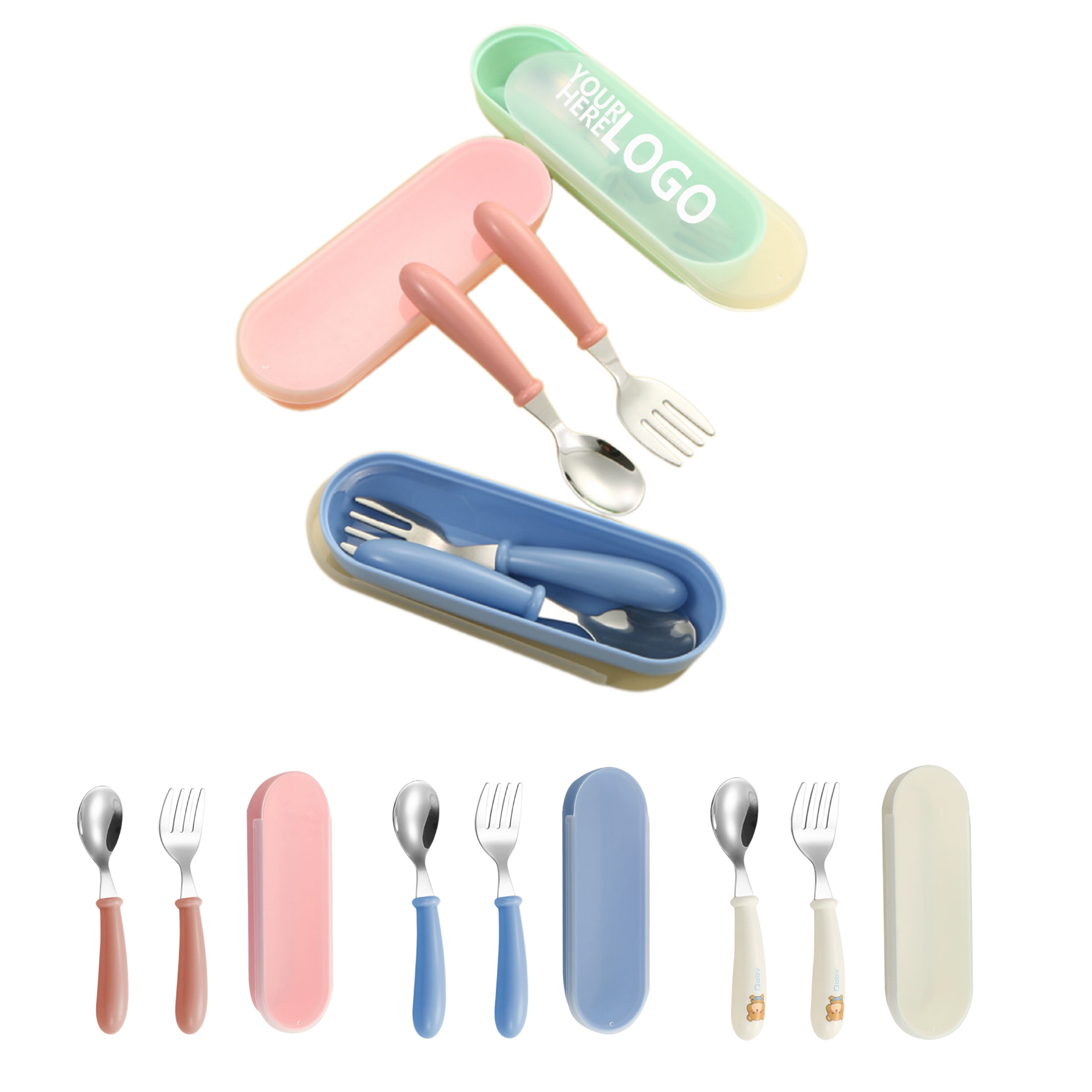 Durable Round Grip Steel Spatula Fork 2