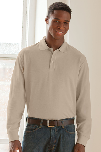 Long Sleeve Soft-Blend Double-Tuck Pique Polo 53