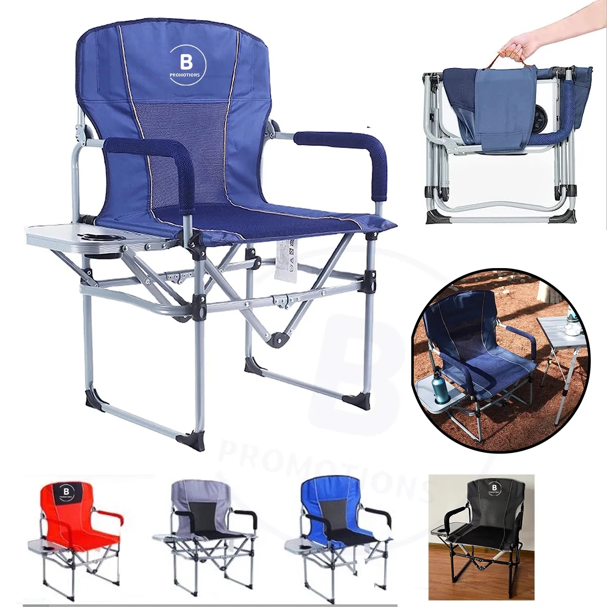 Heavy Duty Folding Camping Outdoor Chair with Side Table 2