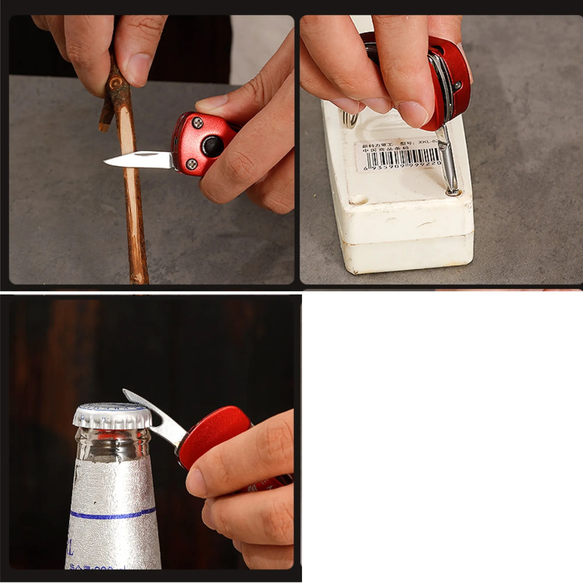 4 in 1 Outdoor Pocket Screwdriver Knife Opener Keychain 2