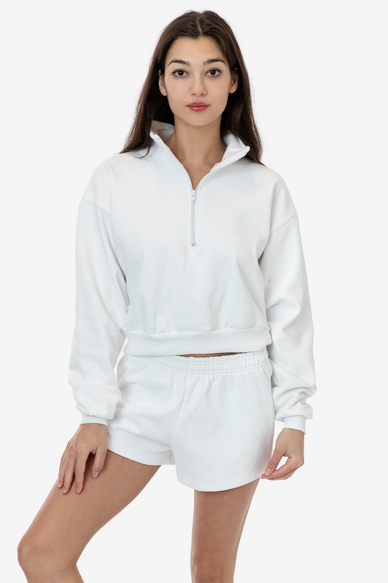 14 OZ HEAVY FLEECE CROPPED QUARTER ZIP PULLOVER 3