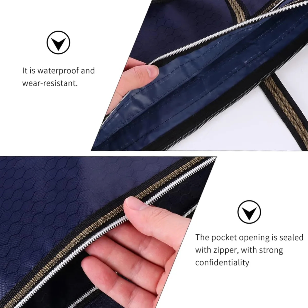 Waterproof Zipper File Bag Art Pouch Tote for Office Travel 3