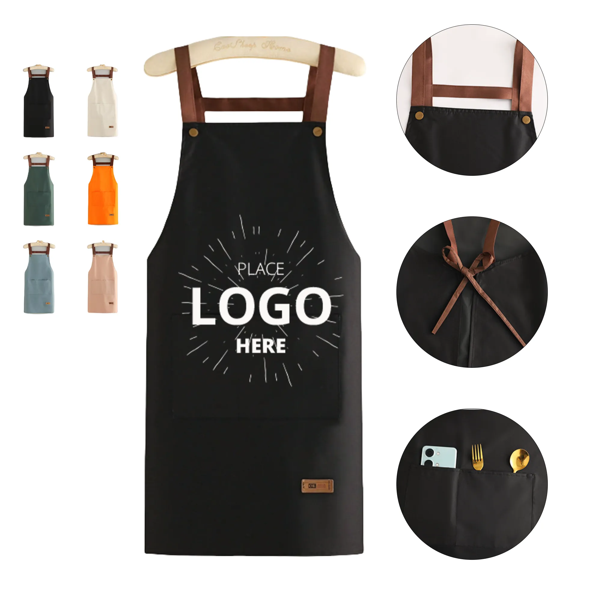 Unisex Plain Apron With Front Pocket 1
