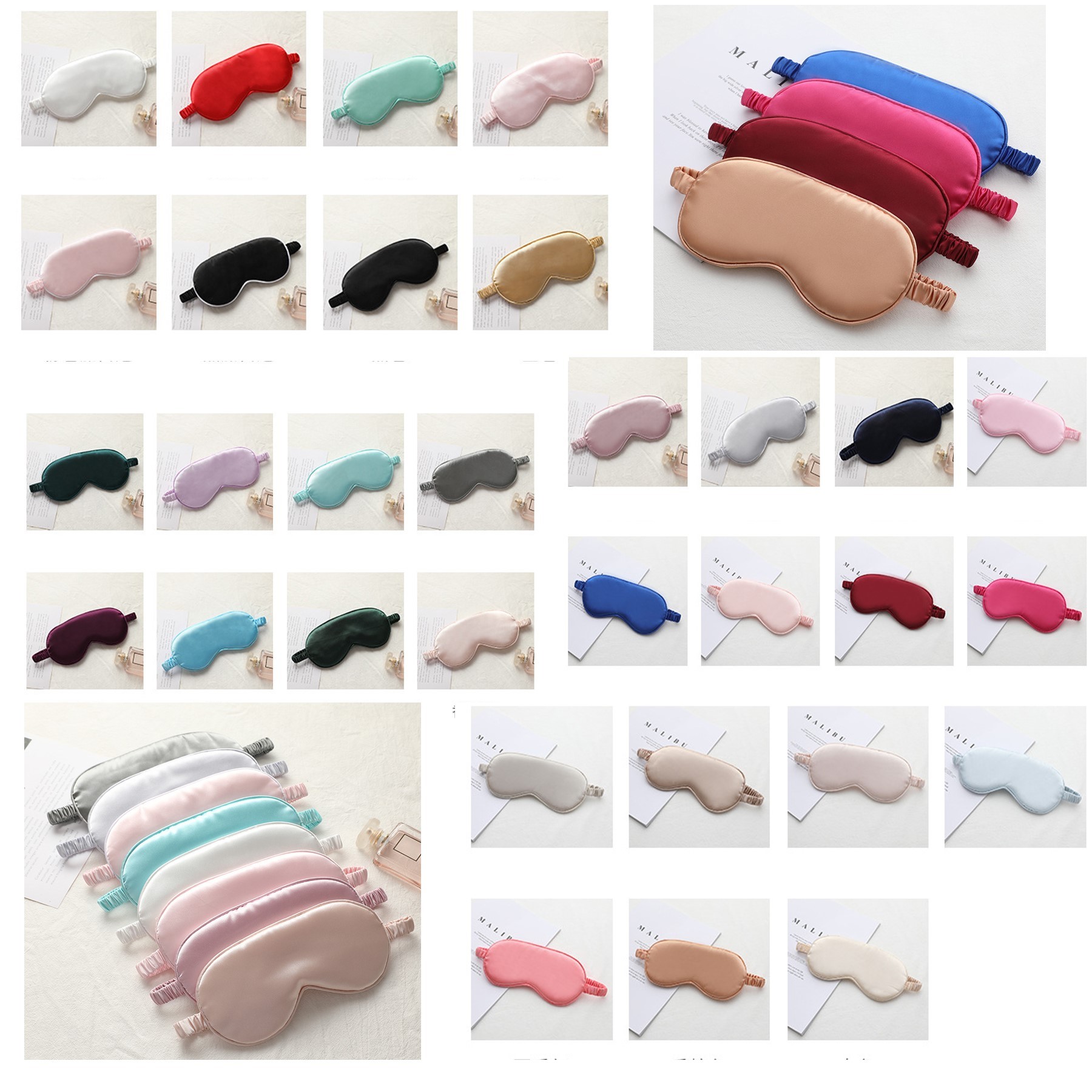 Soft Satin Sleeping Eye Mask with drawstring pocket 3