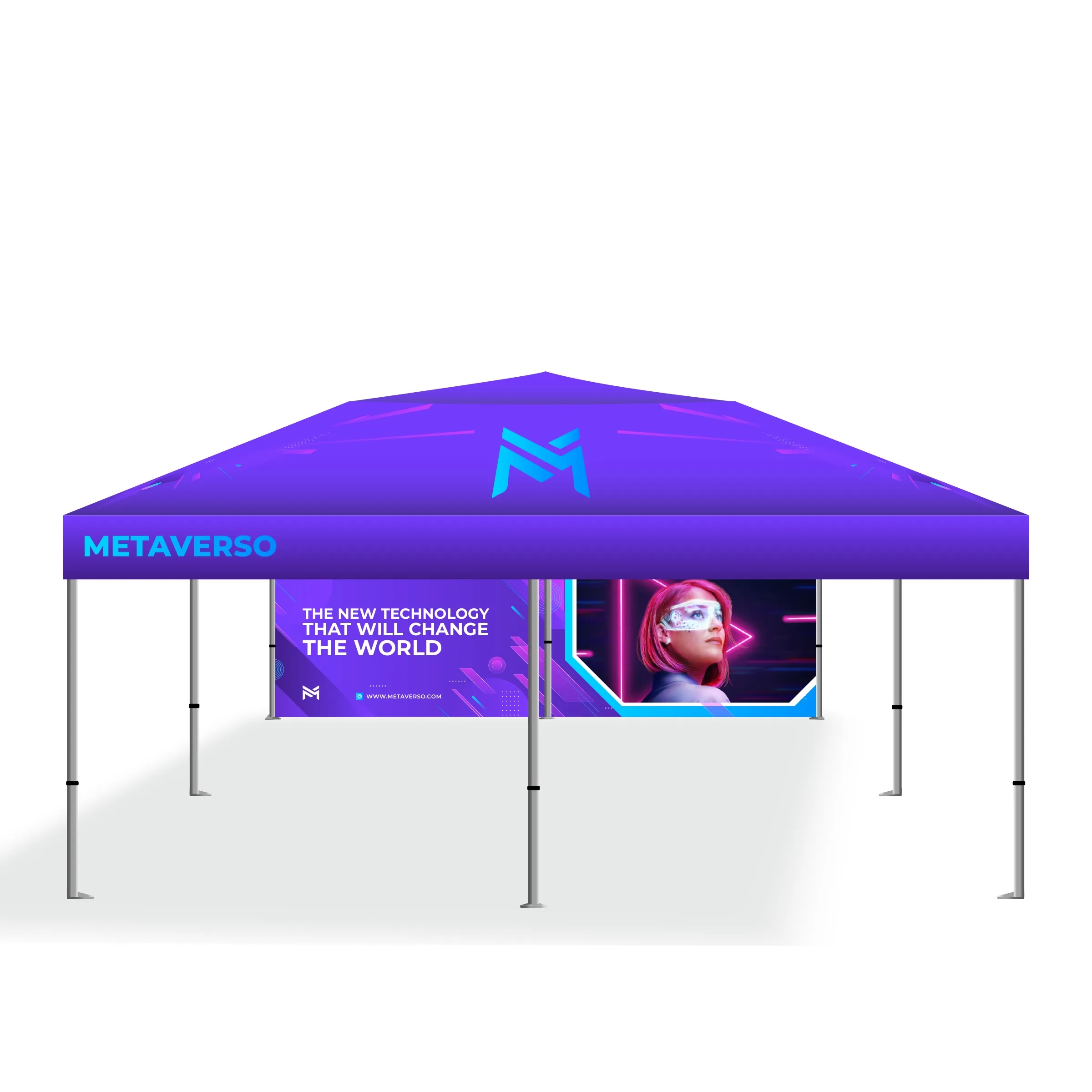 PREMIUM GIANT TENT 20x20 W/ FULL COLOR CANOPY AND BACK WALL 3