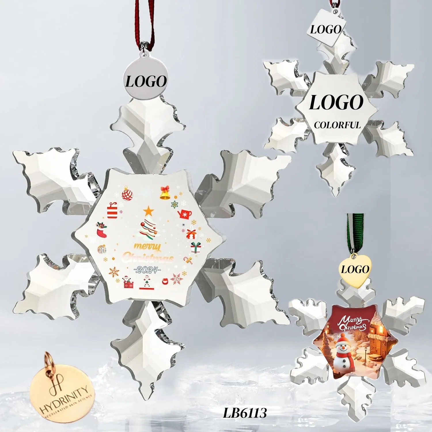 Crystal Snowflake Ornaments Home Hanging Decor 3